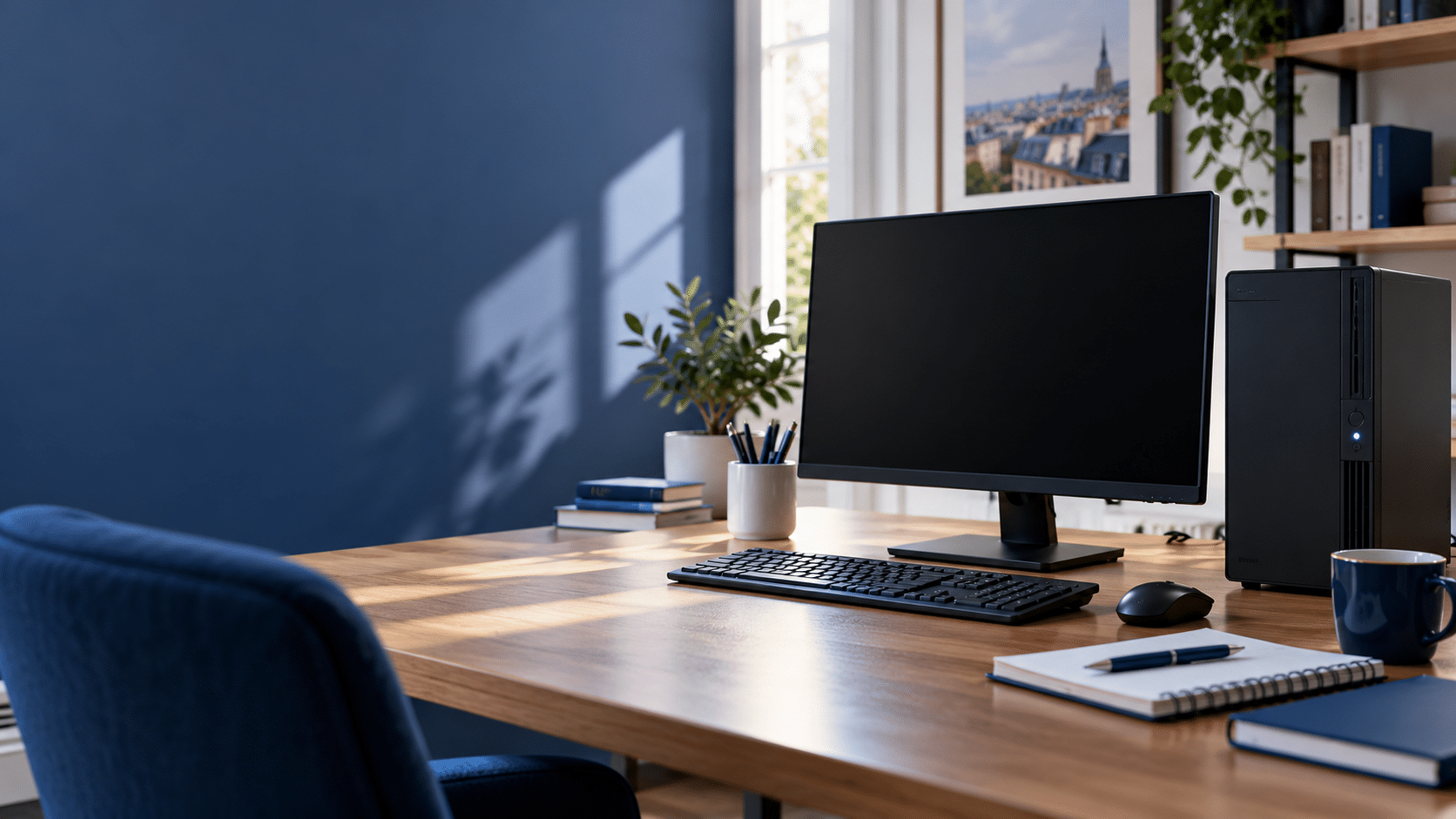 Ordinateur de bureau éteint prêt pour un diagnostic informatique